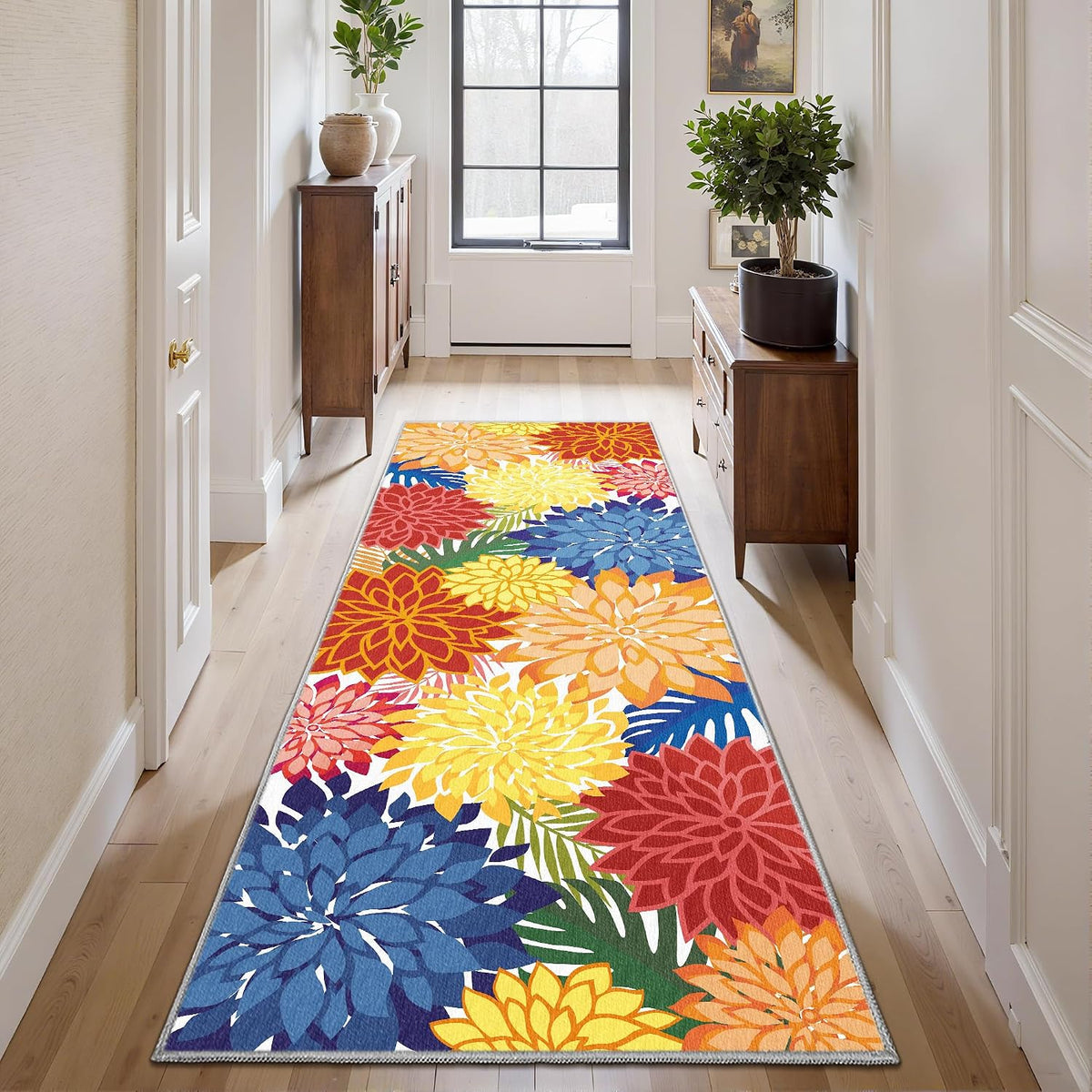 outdoor rug waterproof, washable patio runner rug for showing dimensions