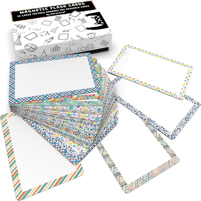Attractivia Dry Erase Magnetic Labels 5.6 x 3.7 in, Pattern Borders, Large Dry by Attractivia