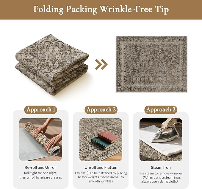 GENIMO 6x9 Area Rug Machine Washable Boho Rug - Image 9