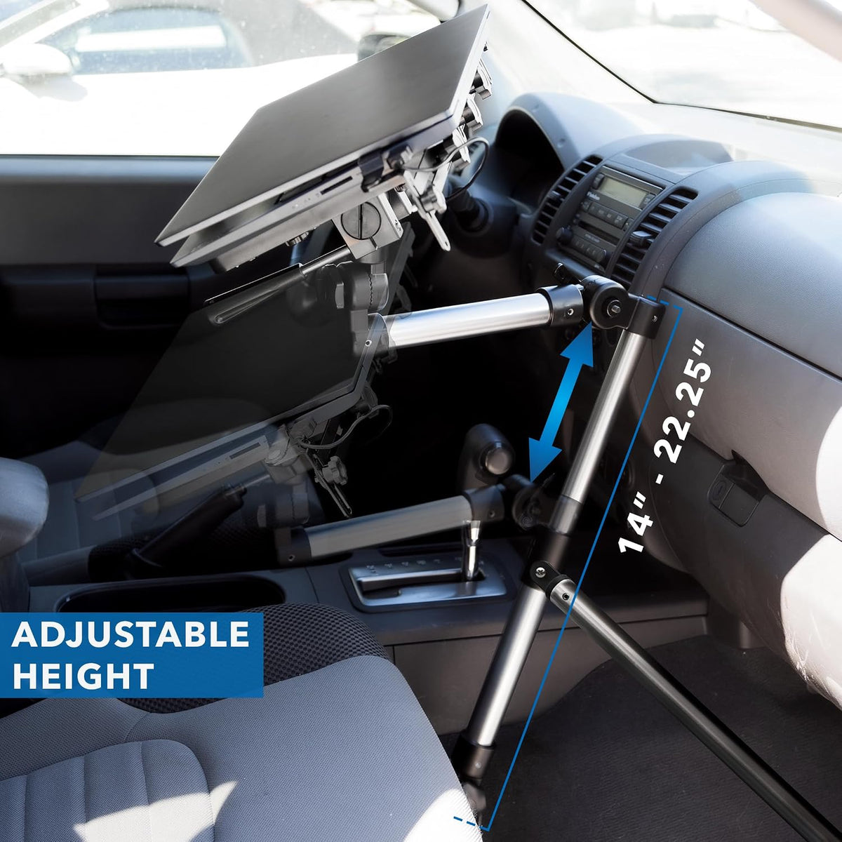 Mount-It! Car Laptop Mount for Truck, No-Drill with Stabilizer, 17" Laptops