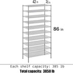 Regal Altair 21" Deep x 42" Wide x 86" Height Wire Shelving Kit | 10-Tier | NSF - Image 3