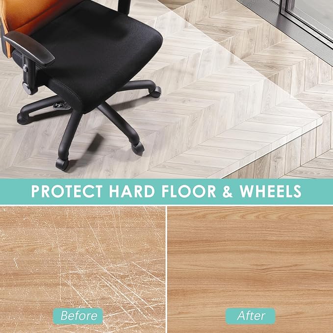Vicwe Office Chair Mat for Hardwood Floor, Computer Chair Mats for Hardwood - Image 2