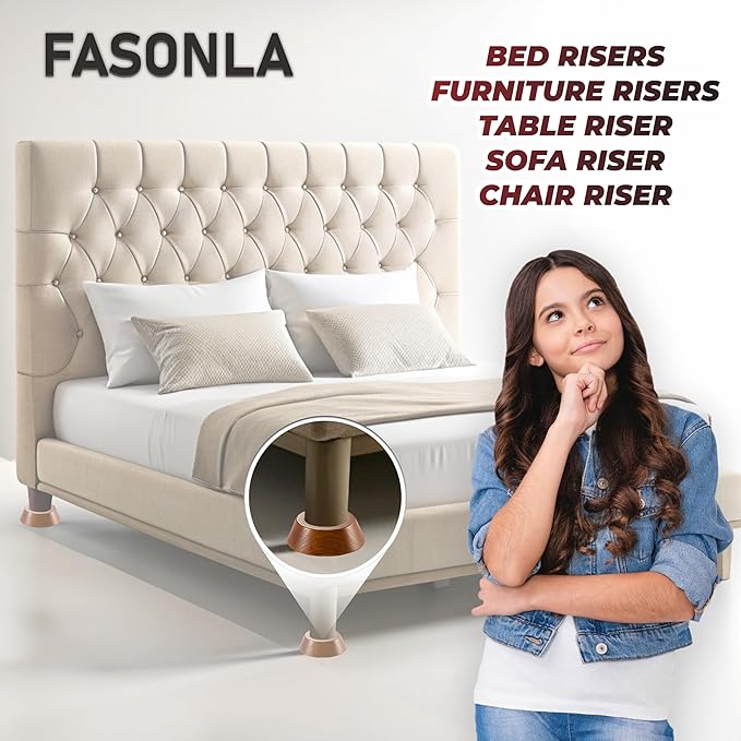 Bed Risers, Furniture Risers Can be Adjusted to 2'' 3''or 4'', Lifts Furniture - Image 6