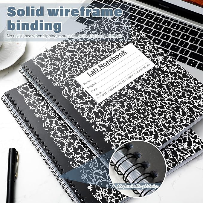 Affrolling 2 Pack Carbonless Lab Notebook Carbon Copy 8.5'' X 11'' Laboratory - Image 4