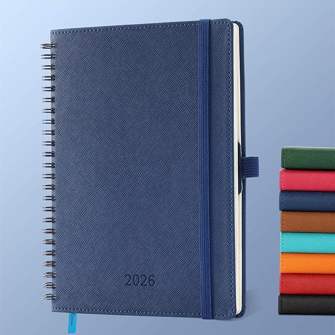 IN-LUXPRO Planner 2026 Daily Weekly and Monthly, 12 Months Spiral Bound by IN-LUXPRO