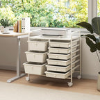 LDAILY 9 Drawer Rolling Storage Cart, Rolling Cart - Image 2