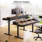 Standing Desk with Drawers, 47x23.6" Whole Piece Electric Stand Up Desk with - Image 7