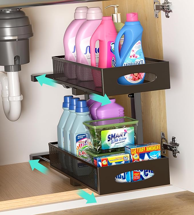 Beleeb Under Sink Organizer, Height Adjustable Organization and Storage Series by Beleeb