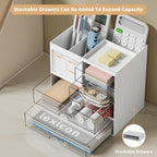 QIYVLOS Desk Organizer with 3 Drawer, Desk Organizers and Storage with 8 - Image 4
