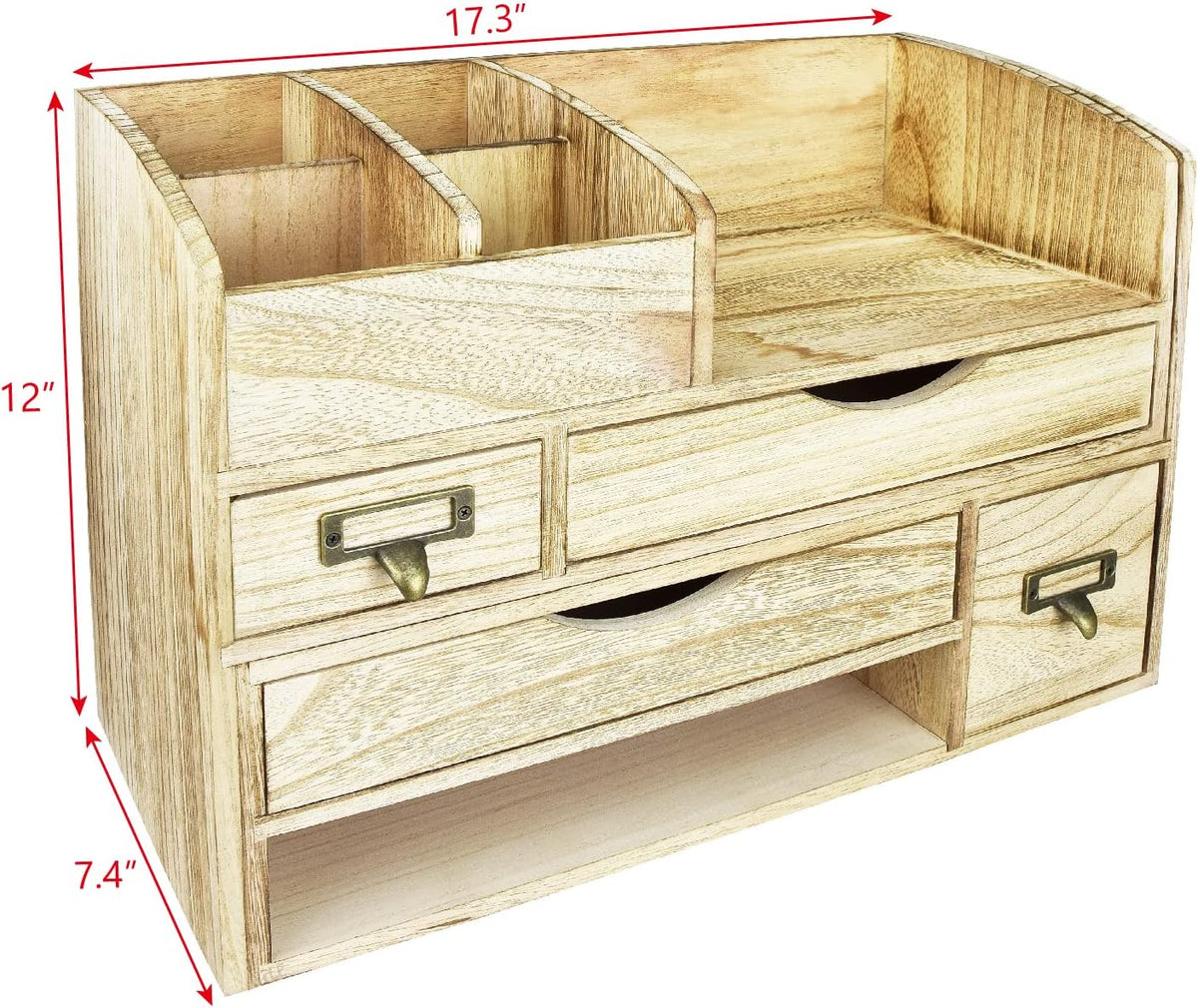 Ikee Design Large Extendable Wooden Desktop Organizer For Office Supplies