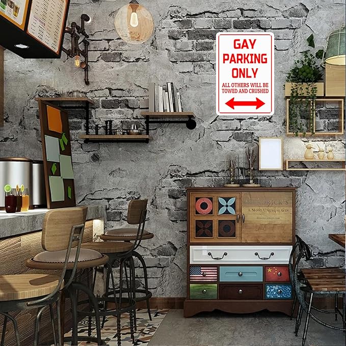 HBXNZ Gay Parking Only Sign Funny Gay Plaque Garage Bar Wall Decor Home Decor - Image 7