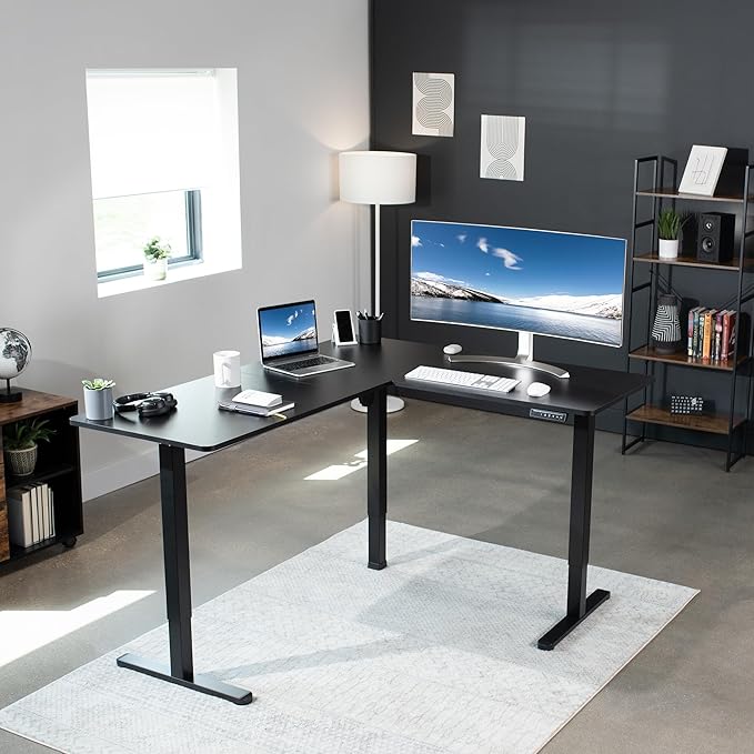 VIVO Electric Corner 63 x 55 inch L-Shaped Standing Desk, Memory Height - Image 8
