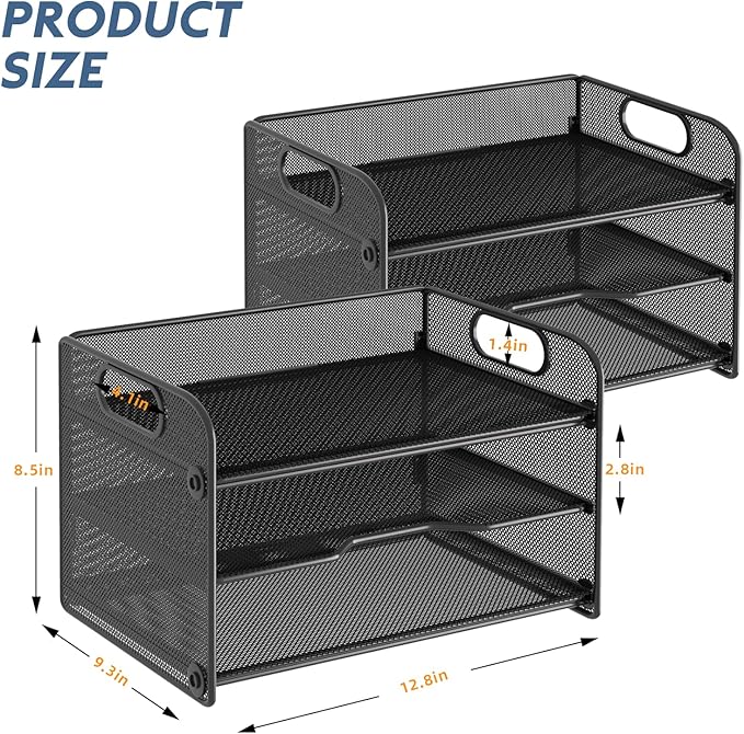 samstar 2 Pack 3 Tier Letter Tray Paper Organizer - Image 6