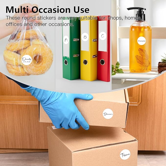 White 1 Inch Round Color Coding Labels - Image 7