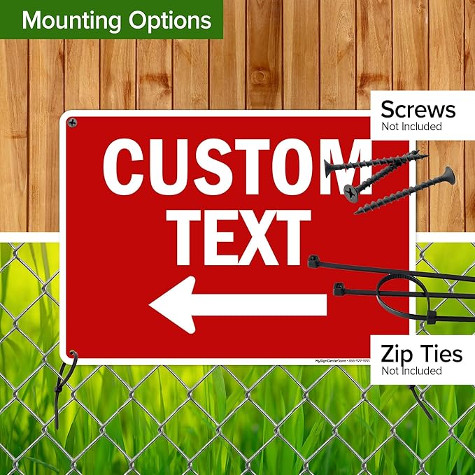 Custom Arrow, Custom Directional Sign, Left Arrow, 10x14 Inches, 55 mil thick - Image 5