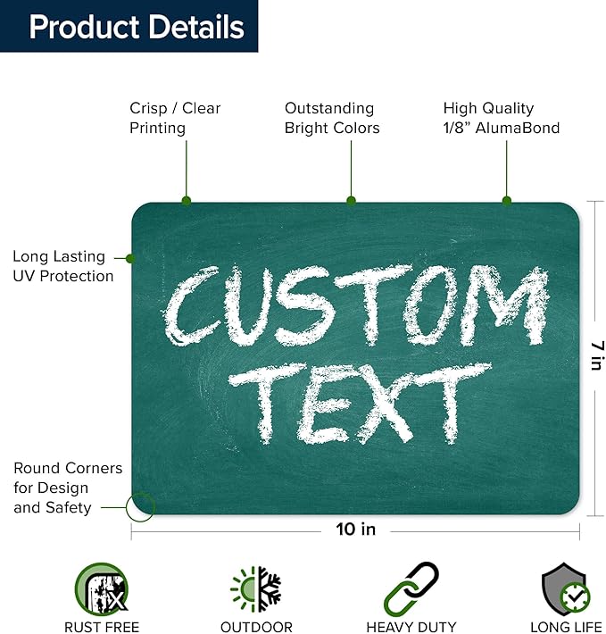 Custom Sign, Custom Street Sign, 11 Font Colors, 13 Font Styles, 4 Hole Options - Image 6