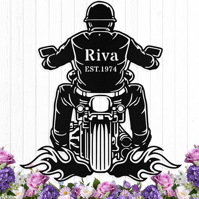 Custom Motorcycle Metal Signs Personalized Biker Name Sign Custom Garage Decor by HengMeiZiK