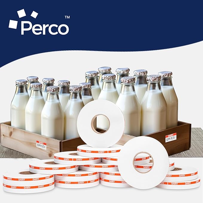 Perco Orange Reverse Print on White Dairy Labels to fit Monarch 1110 Price Gun - Image 6