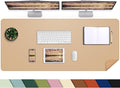 Desk Mat, 47.2" x 17" Leather Desk mat, Double-Sided Desk Pad, Desk matt by AFIING