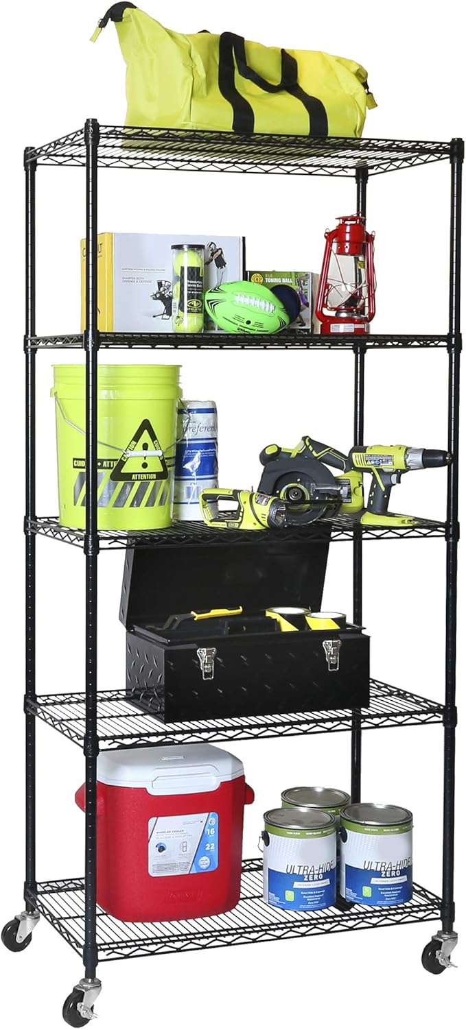 Seville Classics UltraDurable Heavy Duty NSF Solid Steel Wire Rack Storage Unit - Image 12