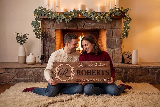 Custom Family Name Sign | Personalized Wooden Wedding Gift | Rustic Last Name - Image 6