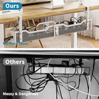 Under Desk Cable Management Tray White, Litwaro Cable Management Under Desk No - Image 3