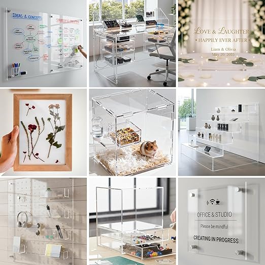 CALPALMY 12 x 24 Inch Clear Acrylic Sheets 1/4" Thick Plexiglass; Use - Image 7