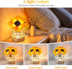 sunflowers flower lamp cordless touch table lamp birthday, close-up detail