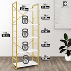 CAPHAUS 5 Tier Bookshelf, 24 Inch Width Free Standing Shelf, Bookcase Shelf - Image 3