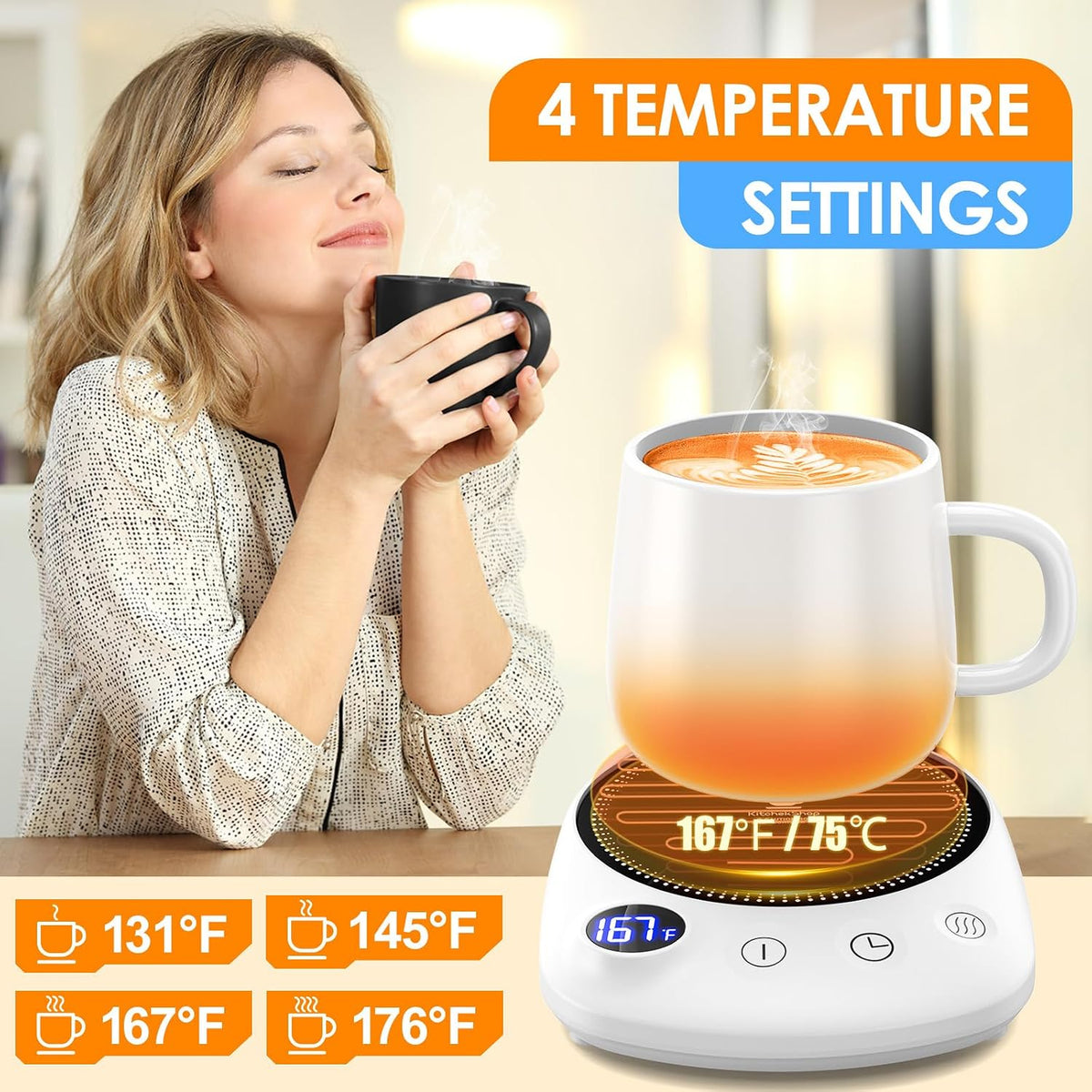 Coffee Mug Warmer - Fastest Heating & Highest Temperature, Coffee Cup War...