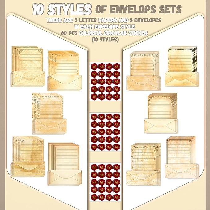 TaoBary 160 Pcs Stationery Paper Set 50 Double Sided Stationery Papers - Image 5