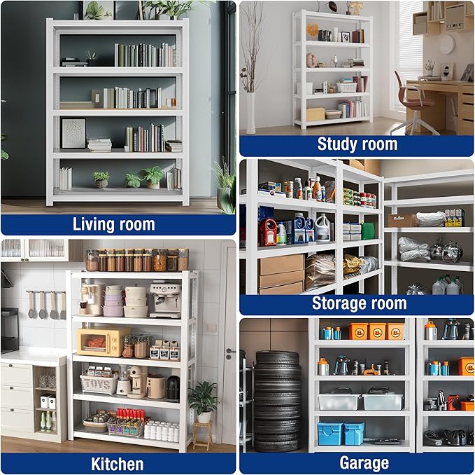 WORKPRO 3000lbs 5-Tier Shelving Unit, Boltless Garage Shelving Unit - Image 8