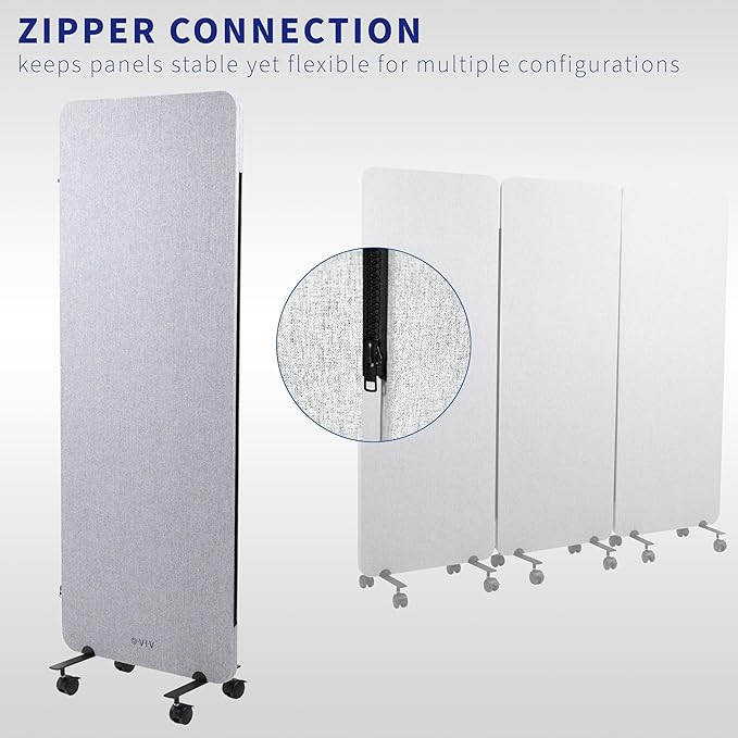 VIVO Freestanding 24 x 66 inch Privacy Panel, Mobile Cubicle Divider, Single 24 - Image 4