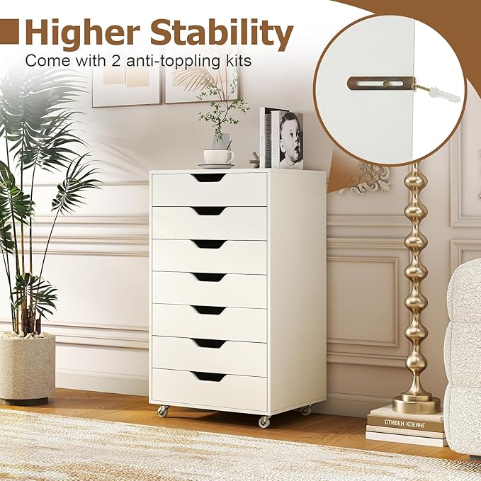 Giantex Drawers Cabinet Mobile Lateral Filing Organizer - Image 6