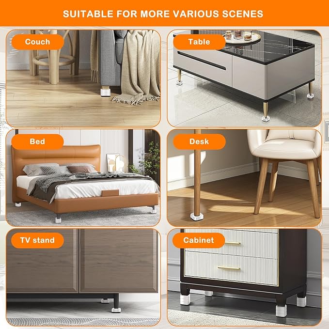 shouwuhho 32 Pack Furniture Risers Adjustable Bed Risers Heavy Duty Lifts - Image 5