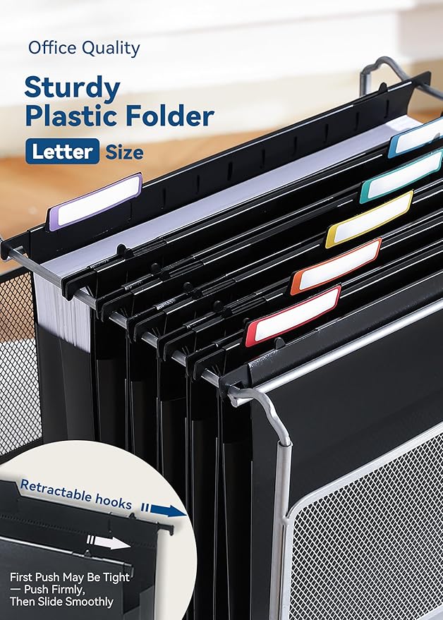 SortRax Plastic Extra Capacity Hanging File Folders, Heavy Duty - Image 5