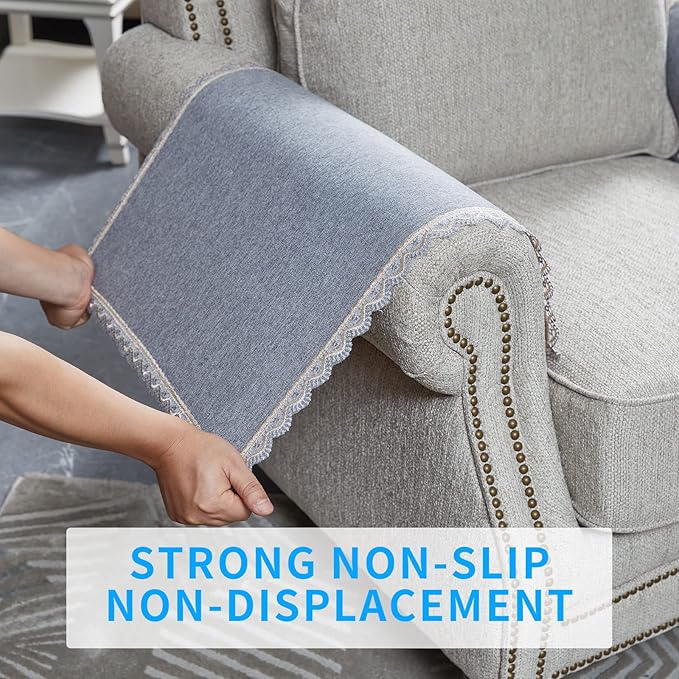 MINJIATEX Couch arm Covers, Non-Slip lace Sofa arm Covers Set of 2 Washable - Image 4