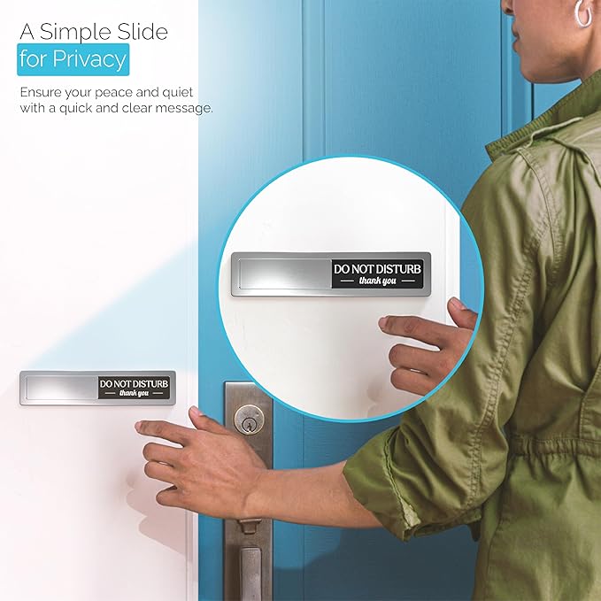 Stainless Steel Do Not Disturb Sign, Premium Please Knock Welcome Signs - Image 4