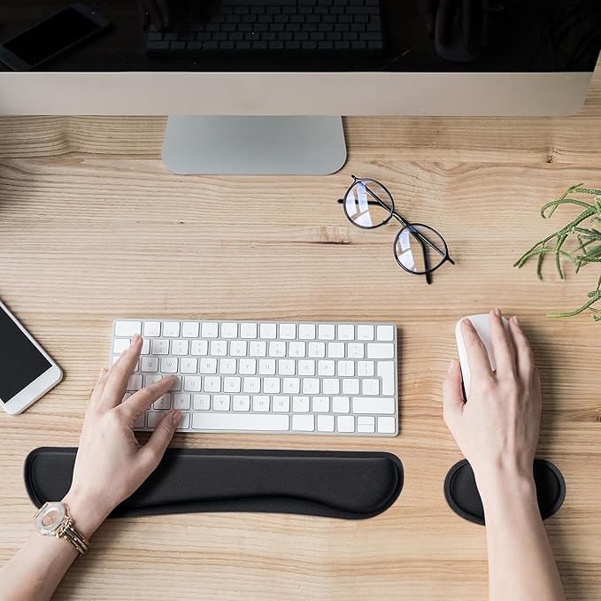 Hoewina Keyboard Wrist Rest, Ergonomic Wrist Rest, Superfine Fabric and Gel - Image 7