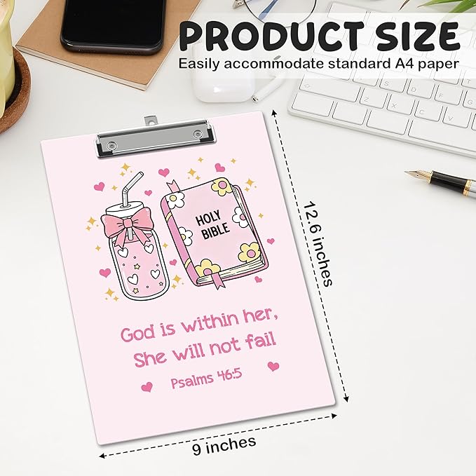 APIILVPQ Pink Clipboard, Bible Verse Clipboards - Image 2