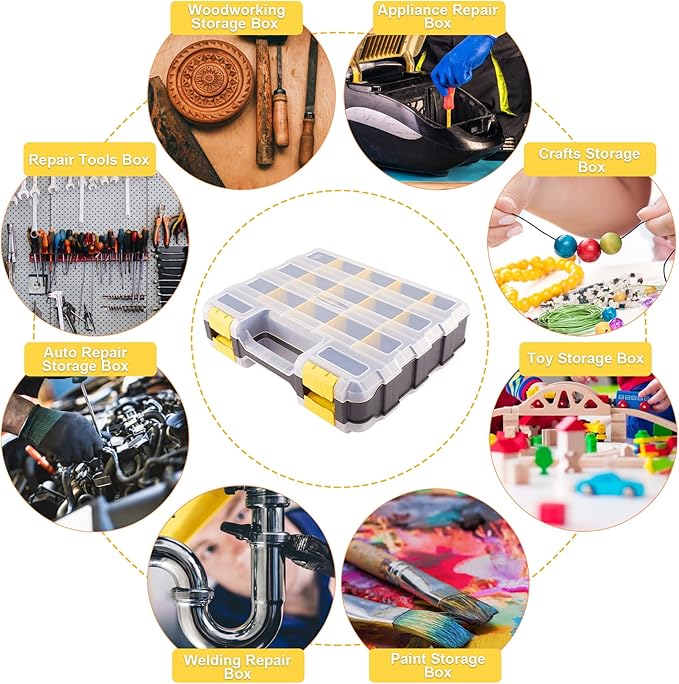 Hardware Organizer Box 34 Compartments Small Parts Organizer - Image 4
