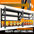 59" w metal storage shelves,3 tier adjustable heavy, side view