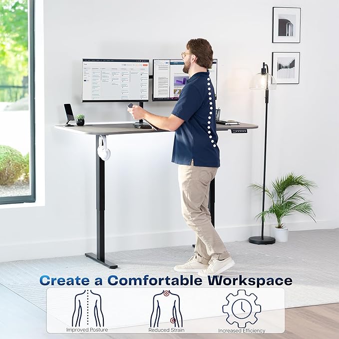 VIVO Electric 63 x 32 in Standing Desk, Memory Height Adjustment, 1B Series - Image 4