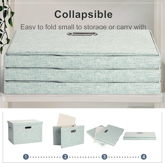 Graciadeco Large 17" 36 Quart Collapsible Stackable Storage Bins - Image 4