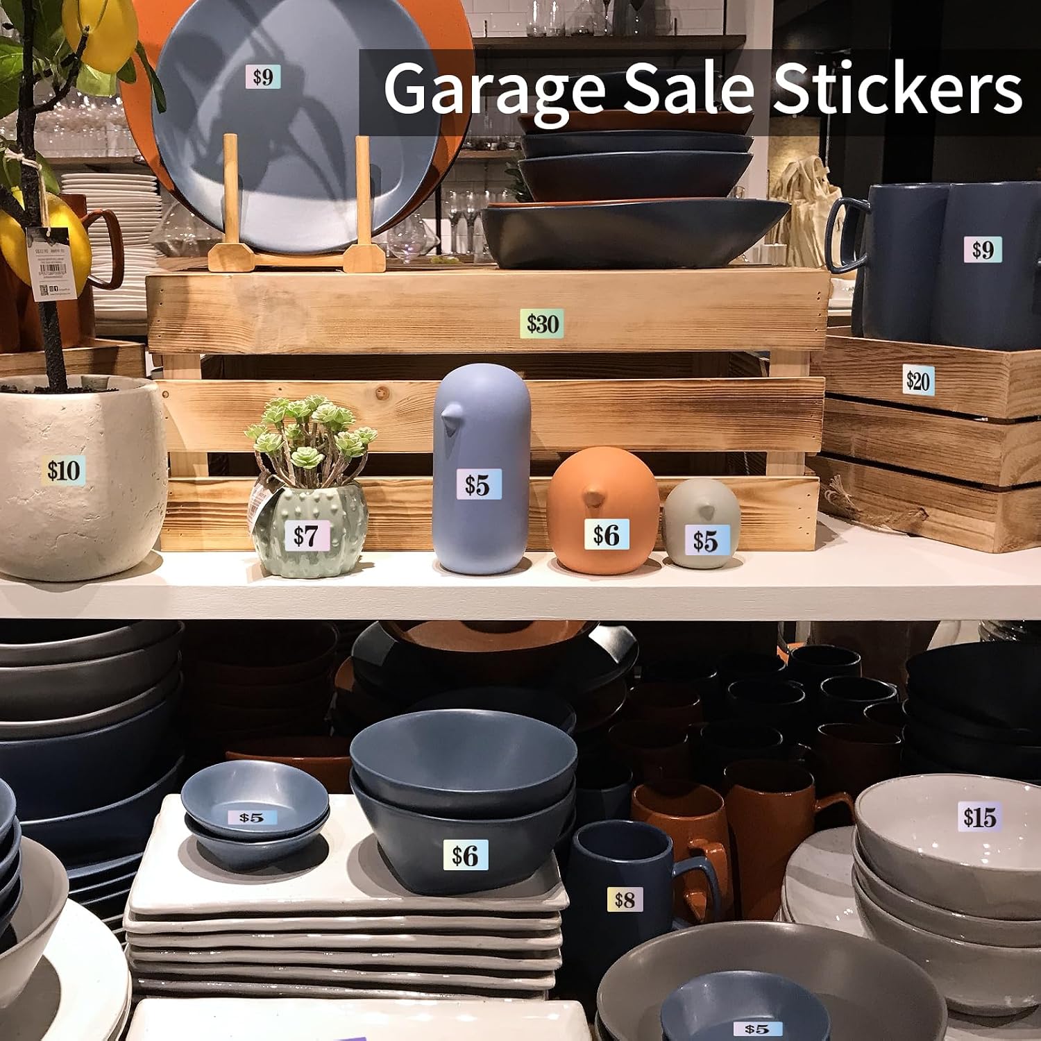 Starboling Garage Sale Stickers, 4050 Pcs 1/2" X 3/4" Yard Sale Price Labels, Rectangle Preprinted Price Labels for Flea Market