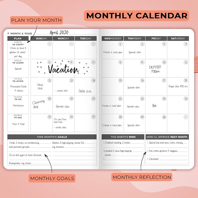 Clever Fox Planner – Undated Weekly & Monthly Planner - Image 4