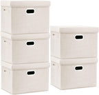 TYEERS Large Storage Bins with Lids, Collapsible, Fabric Storage Boxes