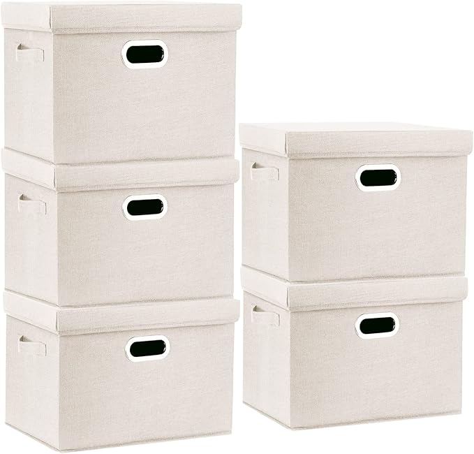 TYEERS Large Storage Bins with Lids, Collapsible, Fabric Storage Boxes by StorageOrganization