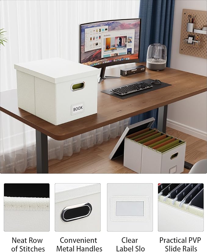 Oterri File Organizer Box with Lid, Portable Hanging File Box - Image 5