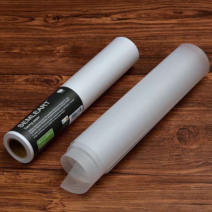 SEMLEART Artit's Tracing Paper roll, 32lb/50gsm, 34 inch x 25 Yard, Translucent - Image 6